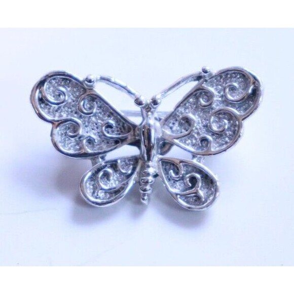 Gerrys Butterfly Brooch VTG Vintage Signed Silver Tone Filigree - Picture 1 of 3